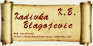 Kadivka Blagojević vizit kartica